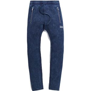 Kith Bleecker Stonewashed Sport Joggers - Dark Blue NWT - Size Medium